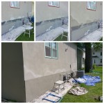 Stucco patching and raintable.